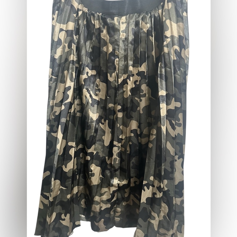 New look Forever 21 Brown and Tan Midi A-Line Skirt